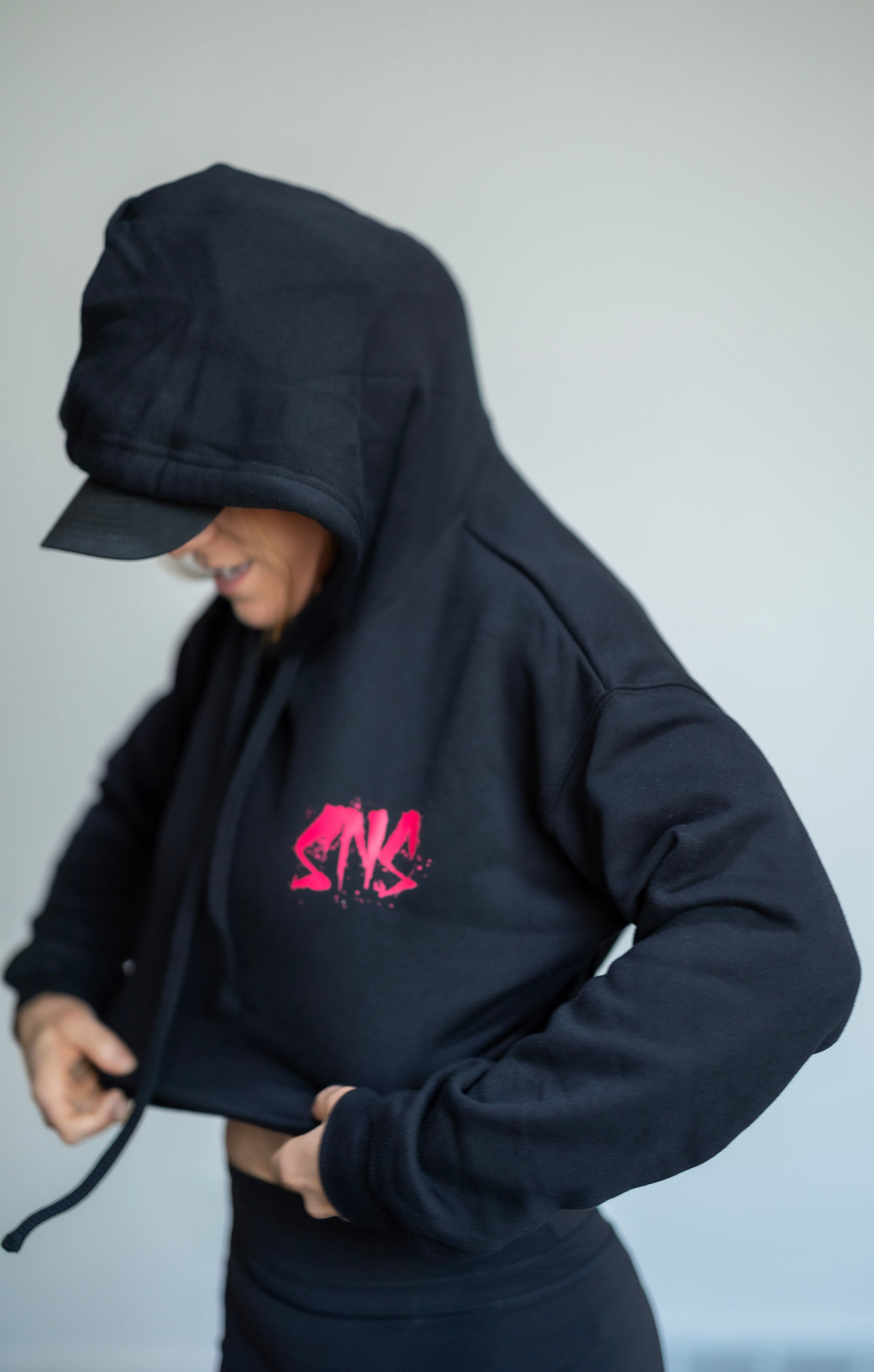 Ladies hot pink SNS crop top