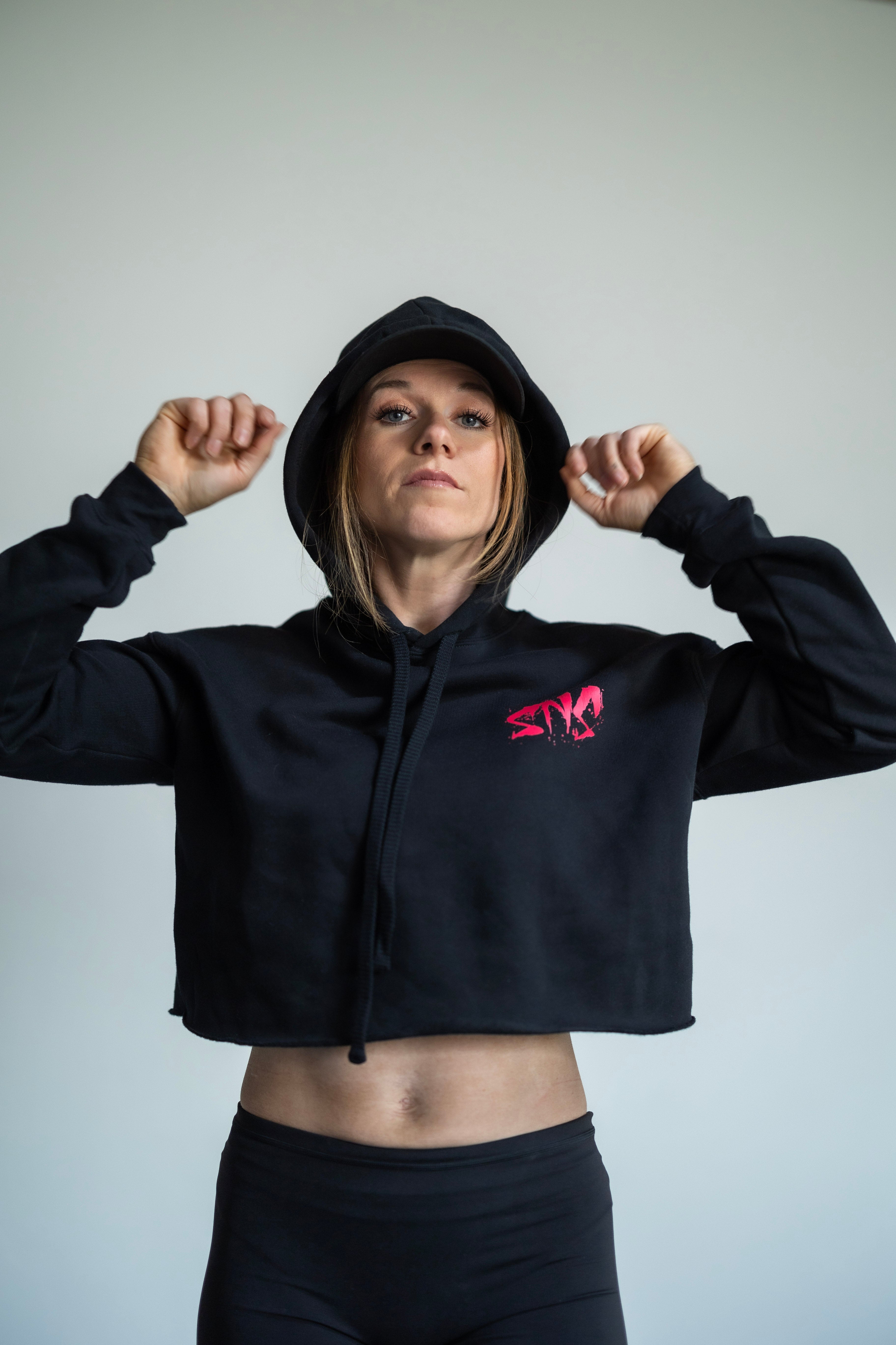 Ladies hot pink SNS crop top