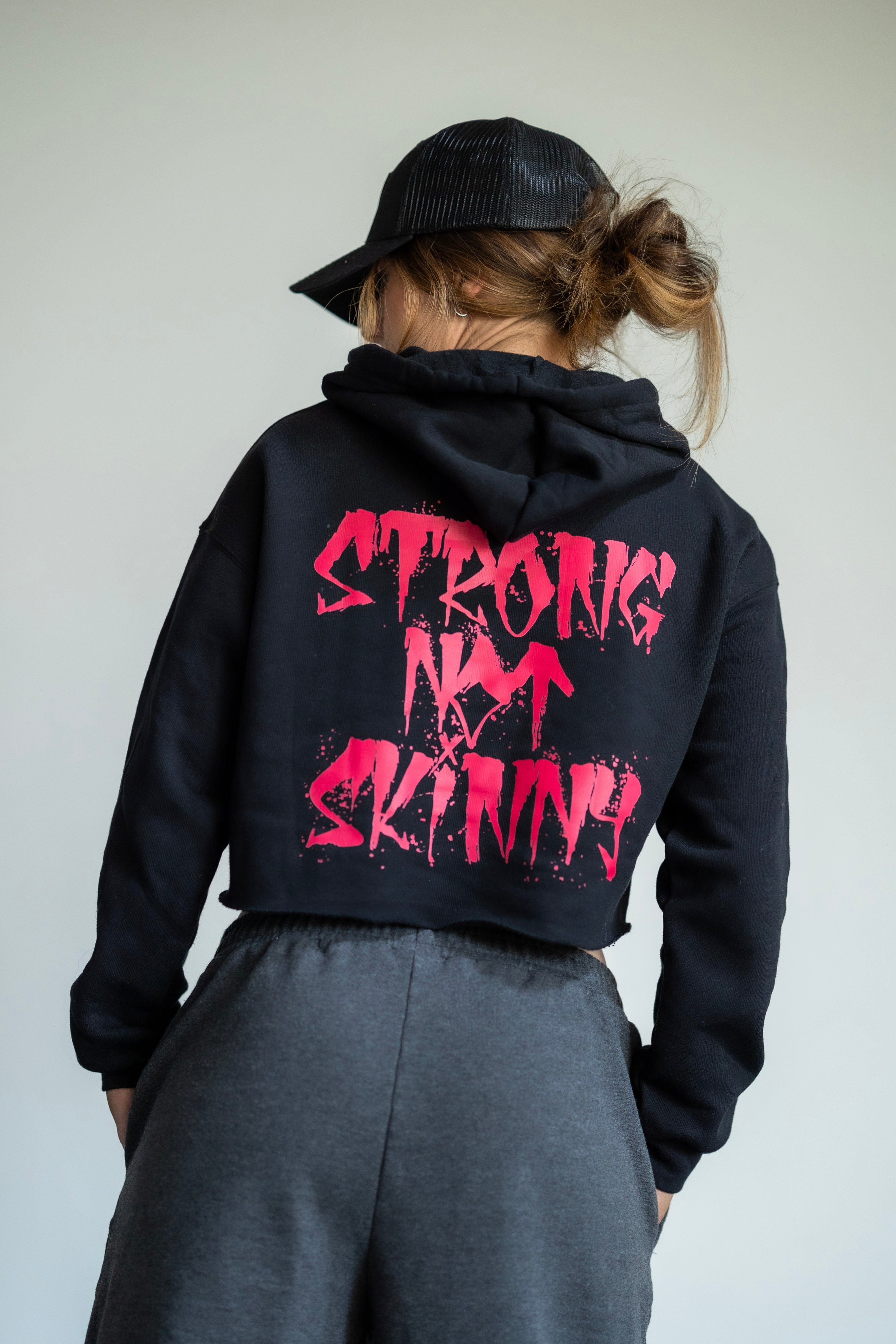 Ladies hot pink SNS crop top